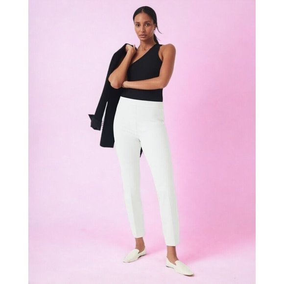 NEW! $148 SPANX 20372R ON THE GO SLIM STRAIGHT PANTS CLASSIC WHITE - Picture 1 of 6